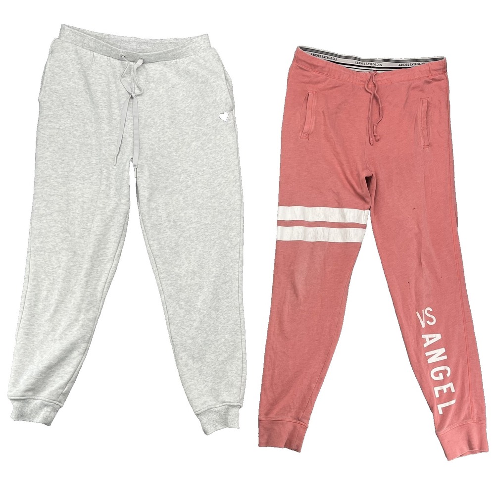 Vicoria Secret Jogger Sweatpants LOT (2) Womens Medium Sportswear Y2k Athleisure